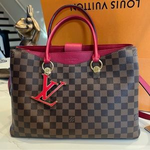 Louis Vuitton Damier Ebene Canvas LV Riverside Bag Red